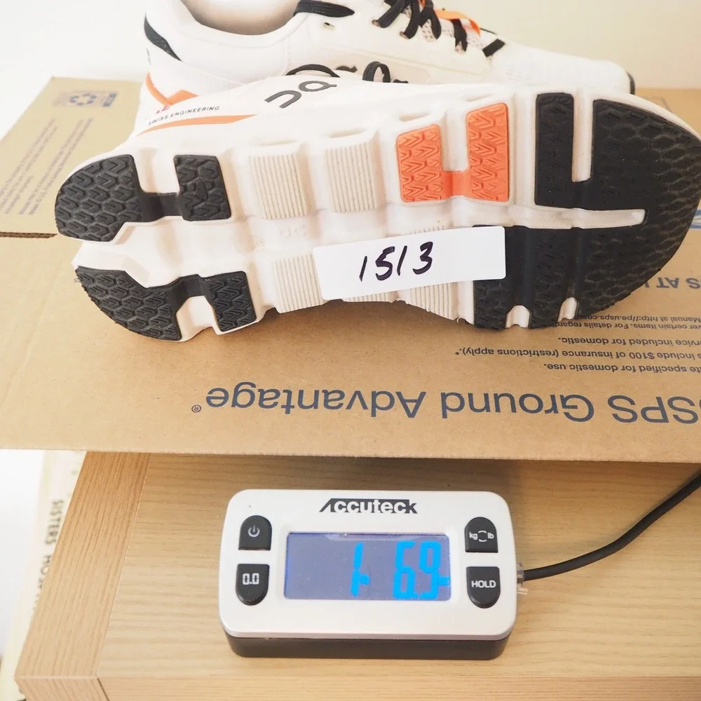 On Cloudmonster Running Shoes Women 7.5 White Orange Athletic Sneakers Support - Picture 12 of 12